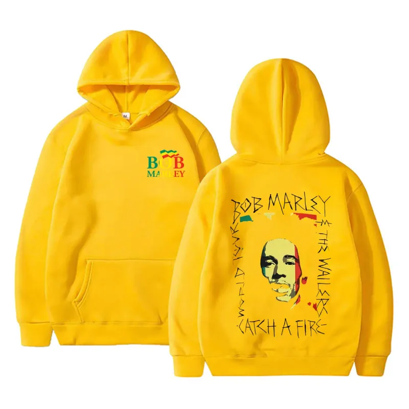 Reggae Bob Marley Face Graphic Hoodie Catch A Fire Album Merch Pullover Hoodies Men Women Casual Vintage Oversized Sweatshirt — image 11