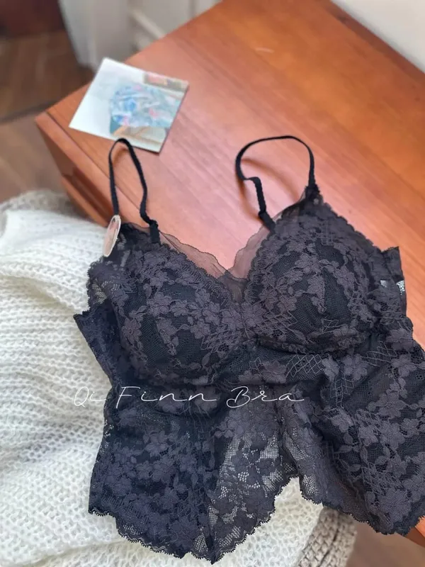 Elegant French Embroidered Halter Bra Small Chest Wrinkle-Free Lingerie Set Beauty Back UK Fit Adjustable Comfort Summer MOYISU — image 14