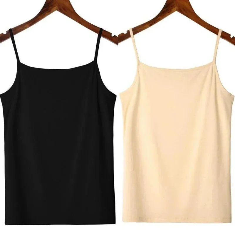 สีทึบแขนกุด Camisole เสื้อกั๊ก Casual Basic Slim Tank Top ทั้งหมดทุกวันผู้หญิงฤดูร้อนแฟชั่น Streetwear Tops ชุดชั้นใน