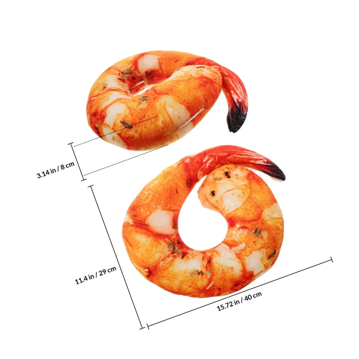 Realistic Cooked Shrimp Pillow Soft Comfortable Neck Cushion Funny Simulation Food Cushion Home Decor Cute Creative Kitchen Prop — image 2