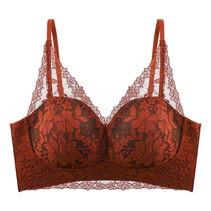 French-style exquisite lace autumn and winter lingerie for women with small busts push-up no underwire anti-sagging seamless — image 9