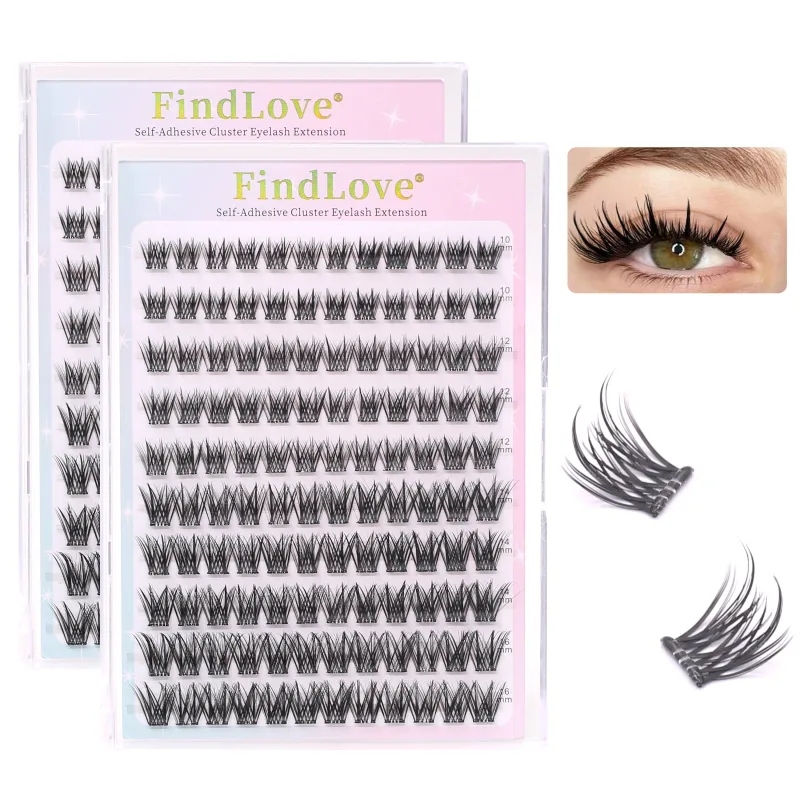 Brown Color Popular High-quality Self-Adhesive Eyelash Extension 3-4Times Reusable Handmade Large Capacity Enlarged Double Eye