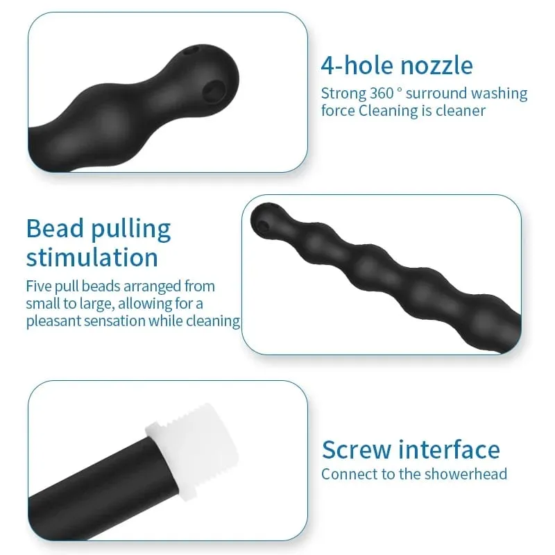 Silikone Lange 58 cm Anal Perler Plug Dilator Douche Klyster Vagina Rensesæt Buttplug Sprøjte Brusehoved Gay Sex Legetøj Til Par