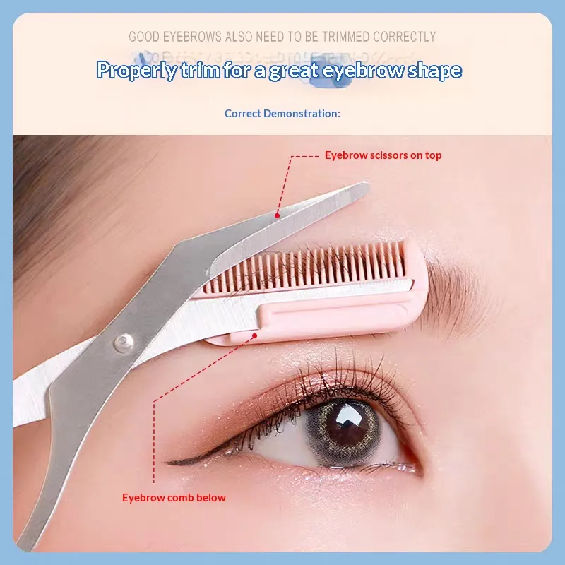 Eyebrow Grooming Set With Comb Eyebrow Scissors Curved Safety Eyebrow Razor Professional Makeup Trimming Tools for Beginners