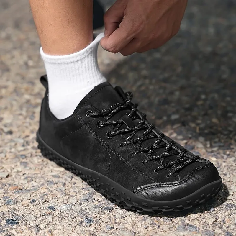 Unisex Barefoot Wide Toe Shoes Women Men Artificial Leather Minimalist Sneakers Zero Drop Outdoor Lace-Up Slip on Walking Shoes
