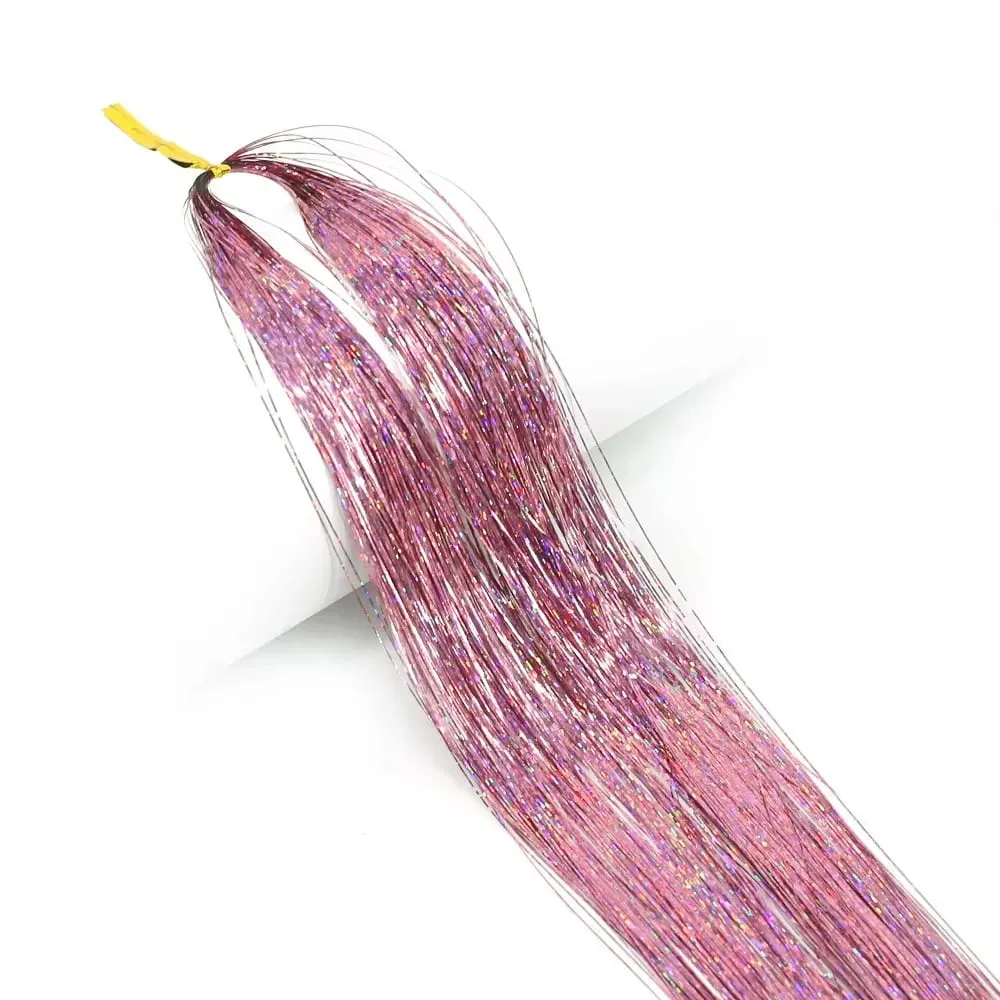 Sparkle Shiny synthetic Hair Tinsel Hair Extensions Dazzles Women Hippie for Braiding Headdress Hair Braiding Tools Long 120cm