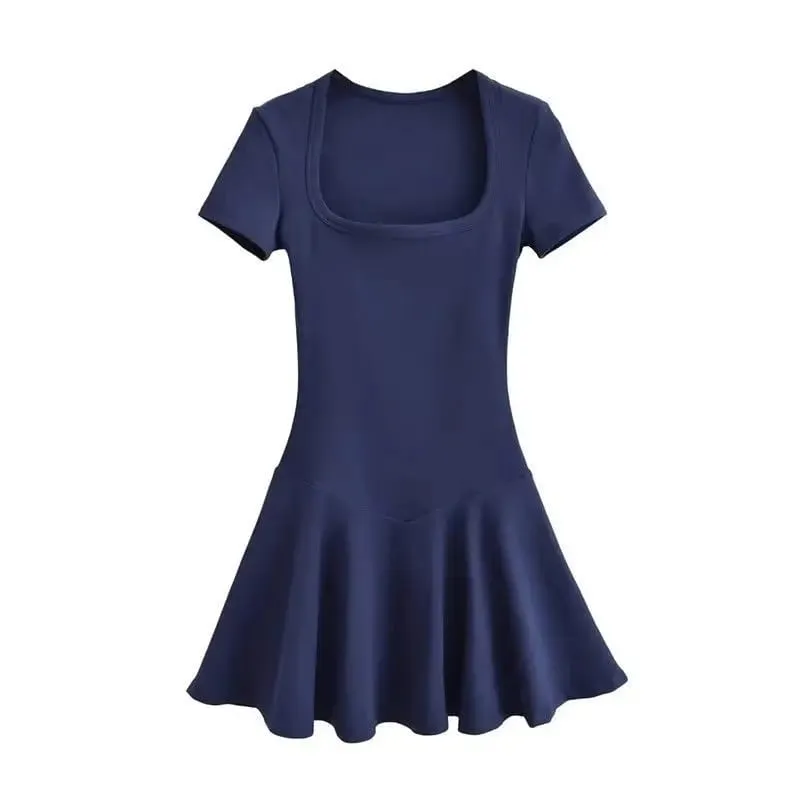 Summer Korean Style New Pure Desire Waist Trimming Slimming Fashion Temperament A Line Mini Dress For Petite Women Daily Wear Va — image 6