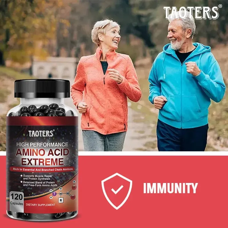 Cápsulas avançadas de aminoácidos para musculação - ajudam a aumentar a resistência, a síntese de proteínas, a construir massa muscular, a energia abdominal