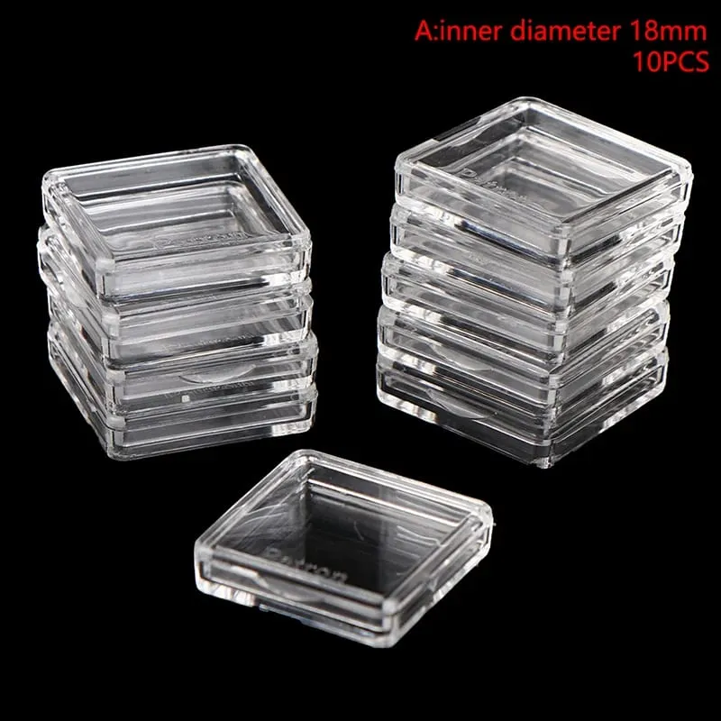Z. 10PCS Square Clear Plastic Protector Containers Case For Token Board Game Holder Boxes Cards Collection — image 8
