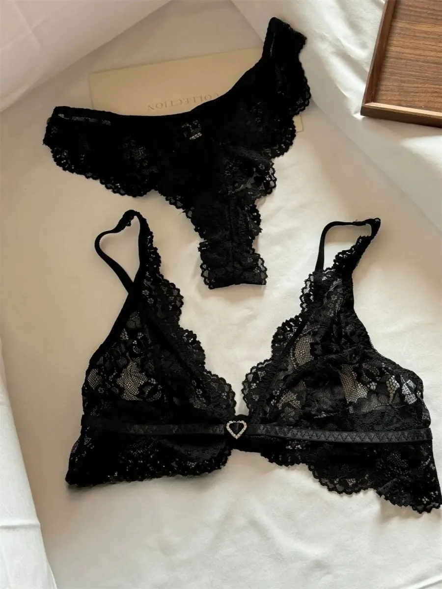 Love cup underwear thin section glossy back lingerie gathered up support large breasts show small bra set — image 6