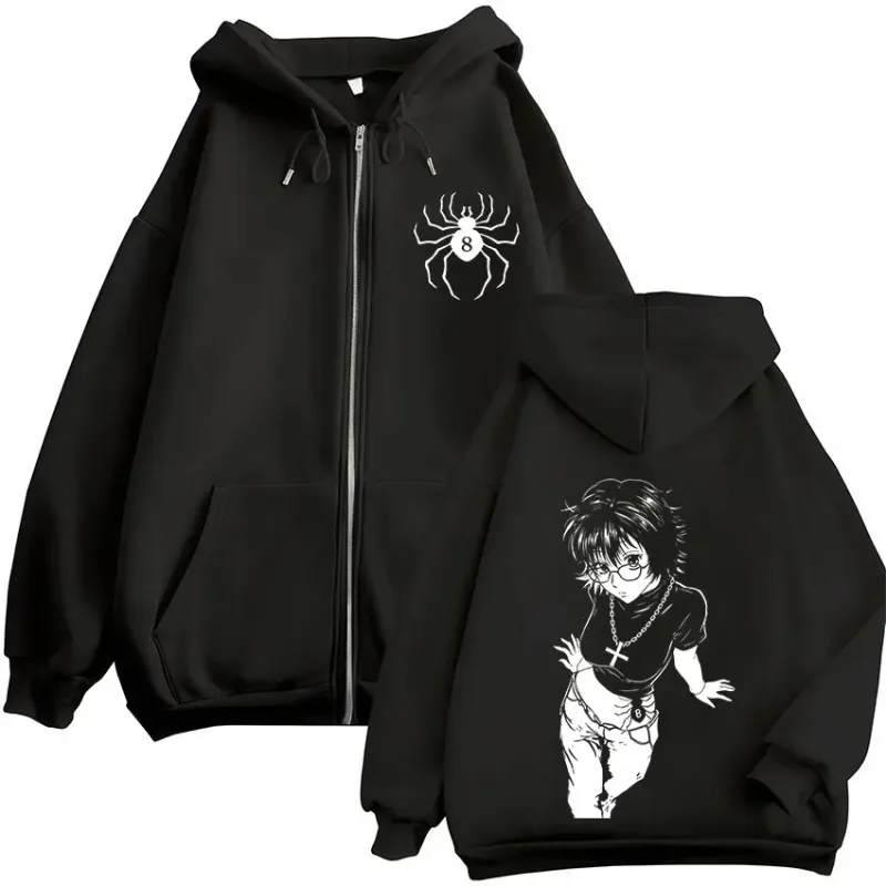 Anime Hunter X Hunter Shizuku Phantom Troupe Zipper Hoodies Men's Women Clothing Casual Zip Up Hooded Sweatshirts Jackets Coat — image 1
