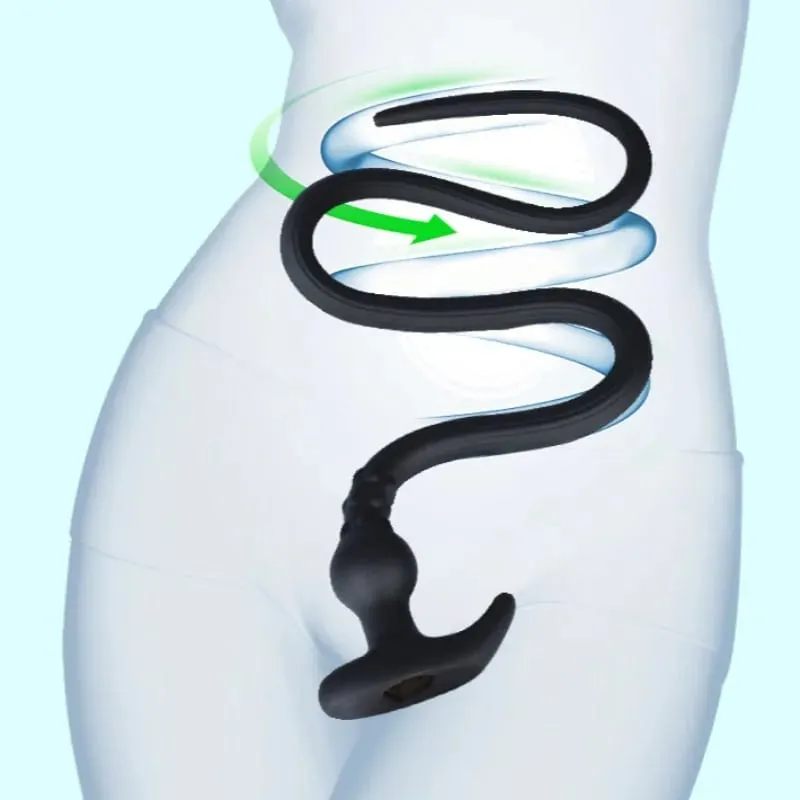 105CM Long Anal Plug Wearable Silicone Buttplug Hollow Anus Vagina Cleaner Dilator Sex Toys For Women Men Gay Prostate Massager — image 2