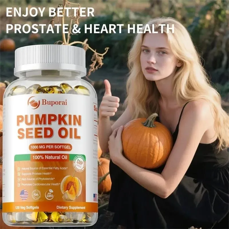 Pumpkin Seed Oil Capsule - Support Prostate and Urinary Tract Health Hair Growth & Skin Care Prevent Hair Loss — image 7