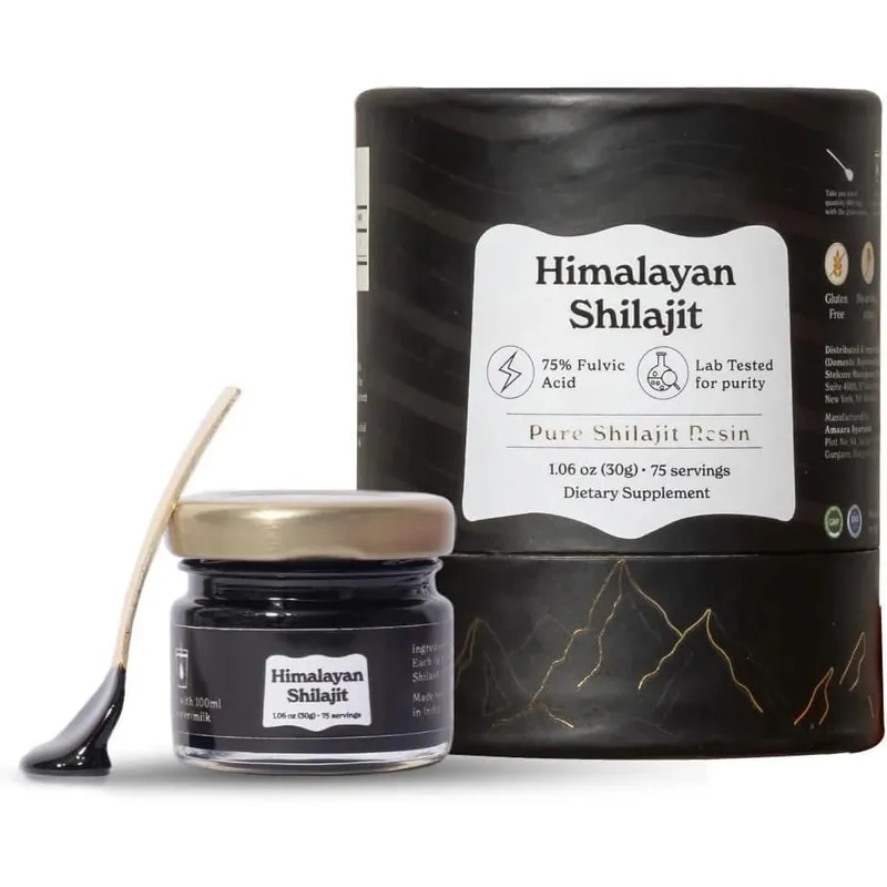 남성과 여성을 위한 순수 히말라야 Shilajit 수지 고효능 체력과 근육 강화를 위한 85+ 미량 미네랄 무료 배송