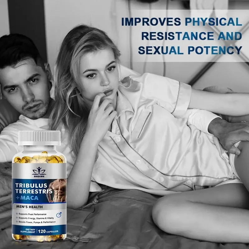 2PCS Men's L-Arginine Endurance Tribulus Terrestris Capsules Male and Female Supplements-Muscle Mass Endurance and Vitality