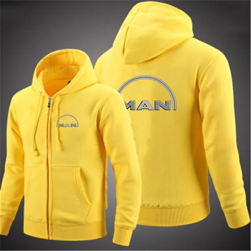 2025 Spring And Autumn Men's Truck man Logo Print Minimalist Style Daily Commute Hooded Coat Drawstring Zipper Hoodies Jacket — image 5