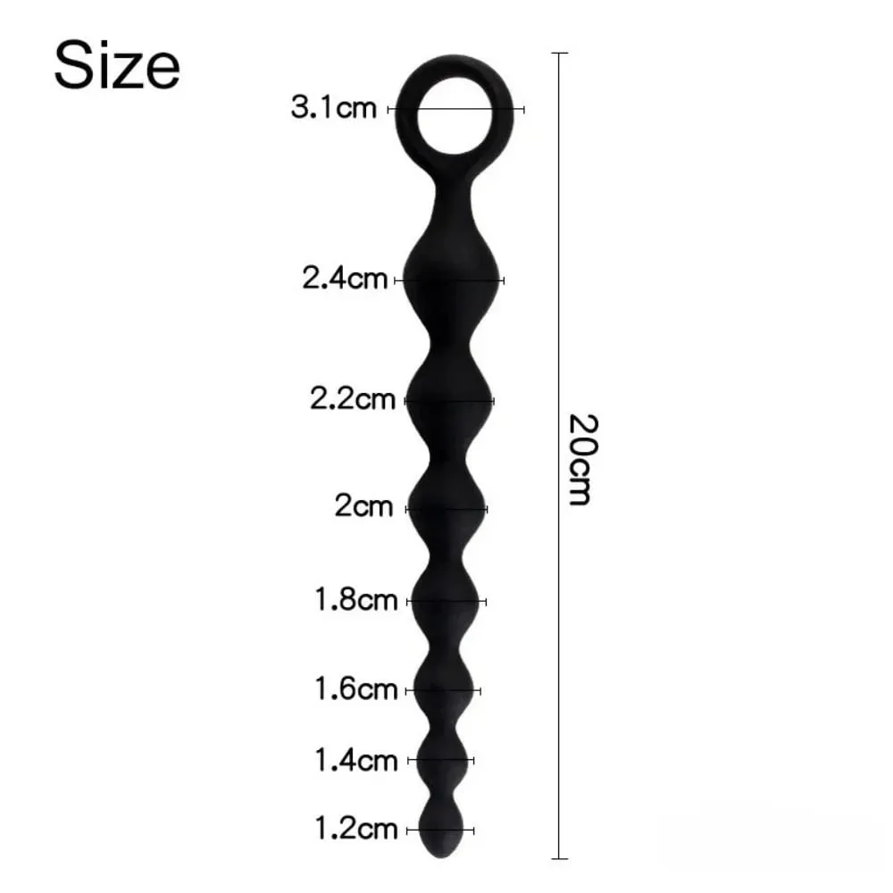 Soft Silicone Anal Ball Plug Prostate Stimulator Butt Beads Plug With Pull Ring Adults Flirt Sex Toys for Women Men Couples Gay — image 6