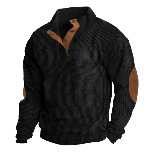 2026 Autumn Winter New Men Corduroy Stand Collar Long Sleeve Jacket Outdoor Casual Sweatshirts — image 1
