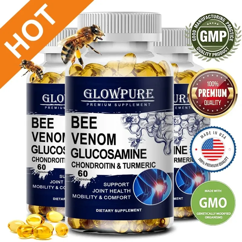 Bee Venom Extract Glucosamine & Turmeric Capsules for Joint & Muscle Health Enhanced Mobility Flexibility Comfort Supplement