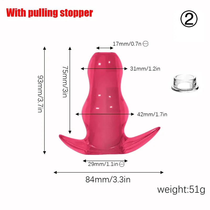 Paarse TPE holle tunnel buttplugset - Afgestudeerd open anale brancardpluggen Flexibel seksspeeltje voor mannen en vrouwen
