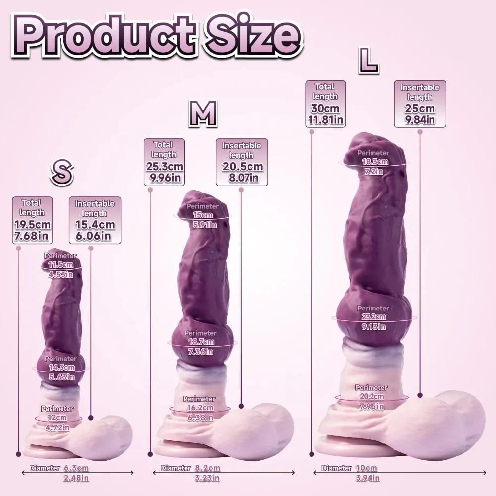 Korym Monster Horse Knot Dildo Pure Silicone Purple Anal Plug for Men and Women Dog Penis Anal Toys with Suction Cup Sex Toys