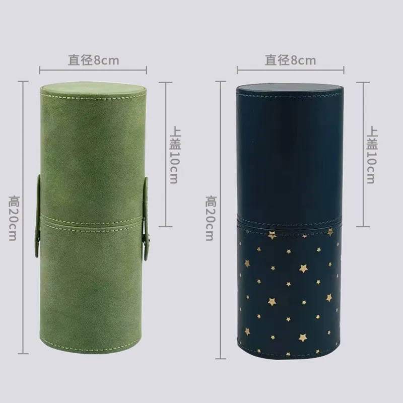 Balde de escova de maquiagem de couro do plutônio portátil viagem saco cosmético multi-função à prova de poeira à prova ddustágua cilindro de escova de maquiagem — image 2