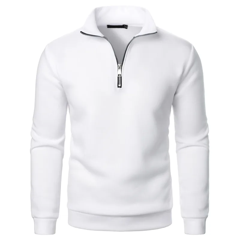 Men's Zip Turn Down Collar Sweatshirts Spring Male Solid Color Loose Pullover Coats BSD-ZW160 — image 3