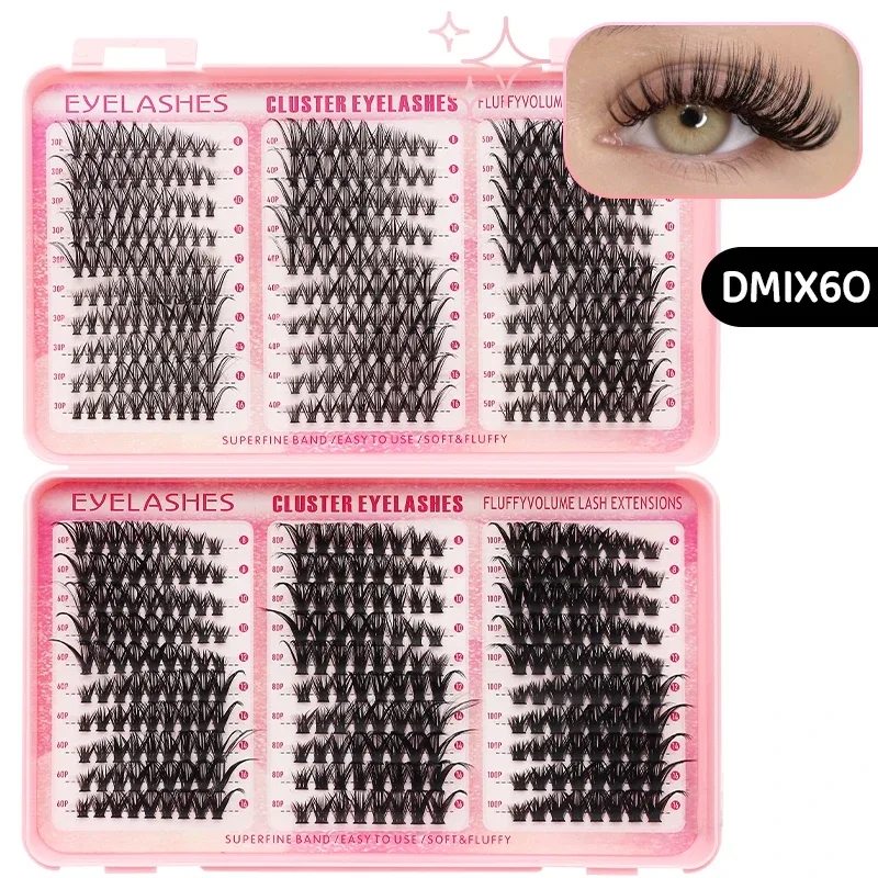 DIY Manga Spiky Cluster Lash Extensions Natural Mega Volume Individual Pre-Cut Segmented Lashes for At-Home Eye Makeup — image 10