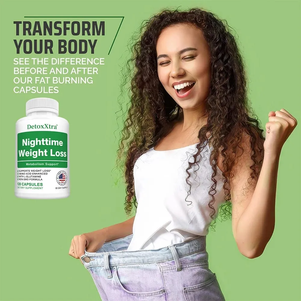 Nighttime Fat Burner Capsules Muscle Recovery Appetite Suppressant Metabolism Booster Relaxation & Restful Sleep Support — image 6