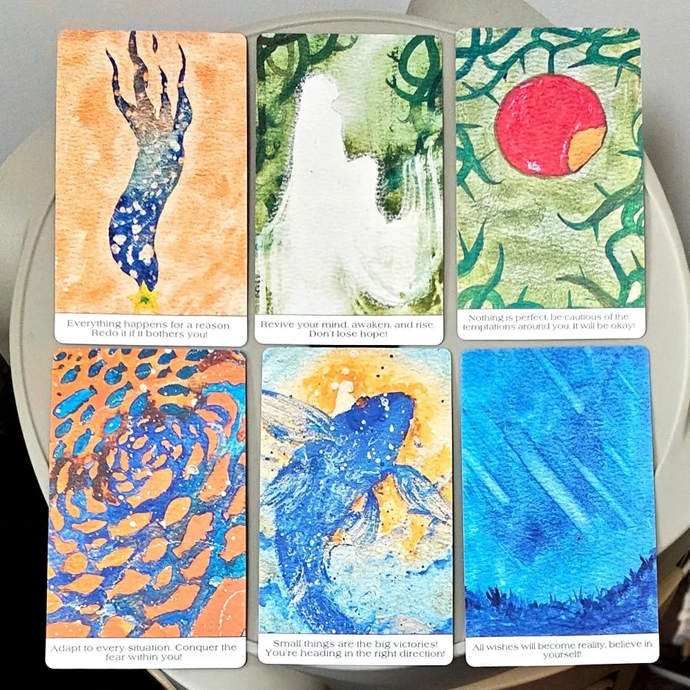 Think Oracle Deck 12*7cm 35 Hand-Painted Cards for Intuition & Emotional Resilience Double-embossed Cardstock