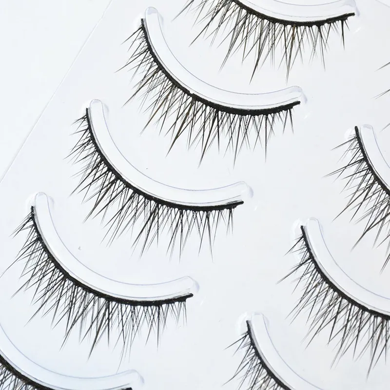 5 Pairs Baby Straight Lashes Hard Band False Eyelashes Natural Fish Tail Design for Cosplay Daily Makeup manga eye lashes — image 4