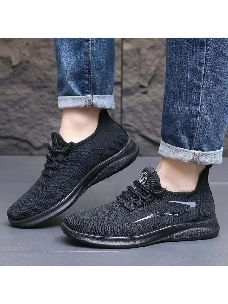 Breathable Air Knit Upper Slip On Shoes Flexible Soft Non Slip Sole Casual Running Trainers For All Season Daily Wear — image 5