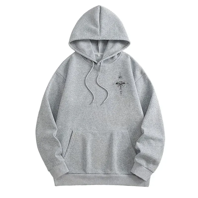 Vintage Compass Print Hoodies for Men High Quality Hooded Long Sleeve Pullover All Season Daily Casual Sports Tops Men's Clothes — image 17