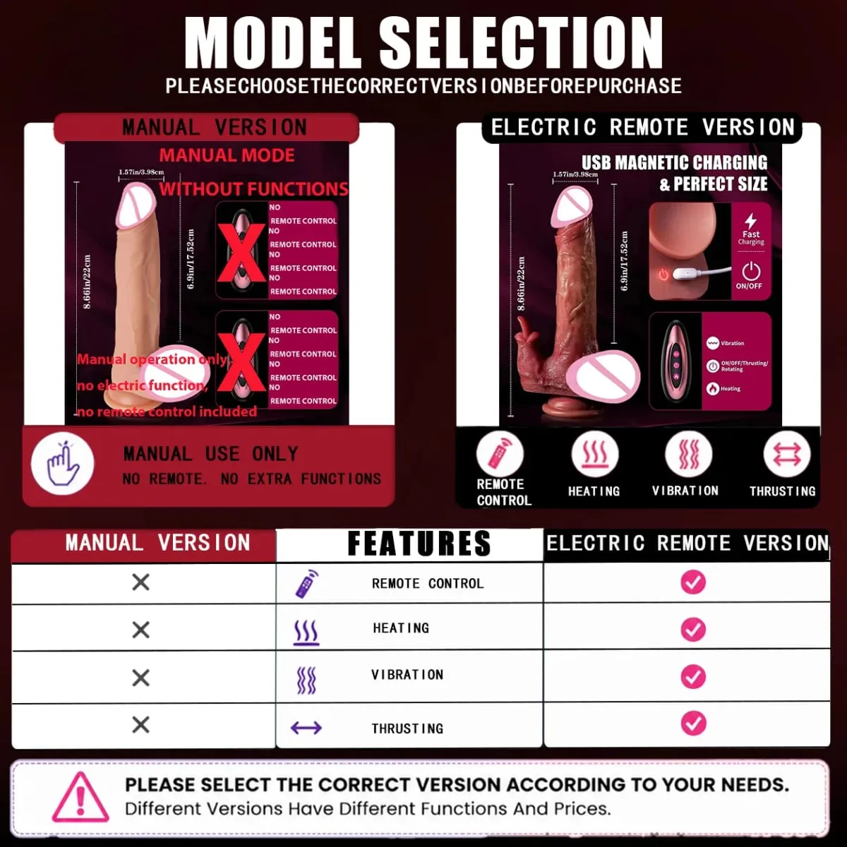 Gode ​​- Gode - Masseur vibrant télescopique en silicone de 9 pouces pour couples 10 modes Jouet de massage érotique Sûr et discret Plaisir de la partenaire féminine