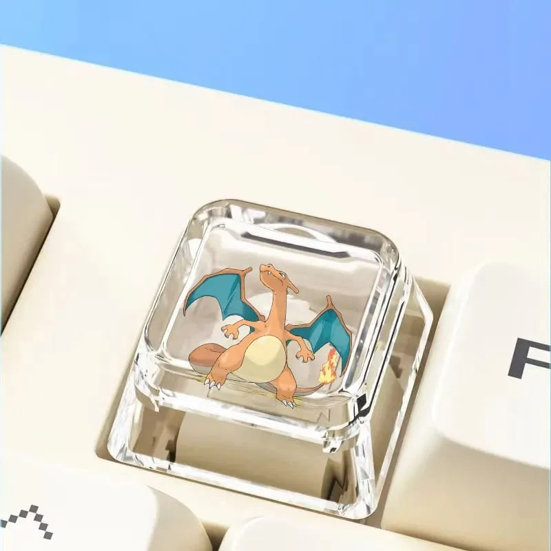 Cross mechanical keyboard personalized anime keycap single Charmeleon Blastoise Eevee transparent cartoon keycap — image 33