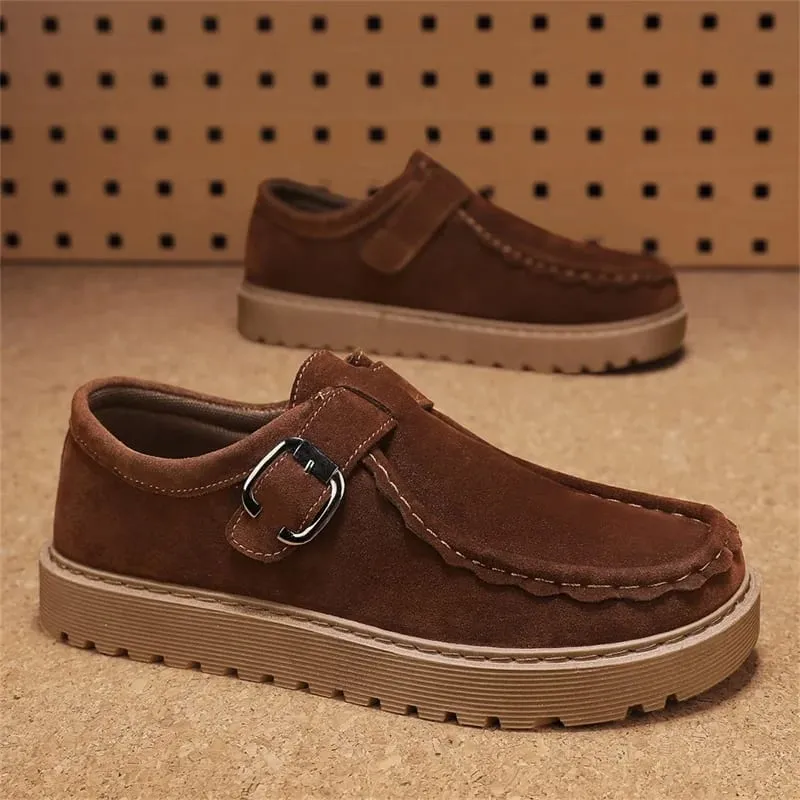 Men's Beige Suede Casual Loafers in Large Sizes Comfortable Thick Soled Non Slip Walking Shoes Fashionable and Trendy Shoes 2025 — image 1
