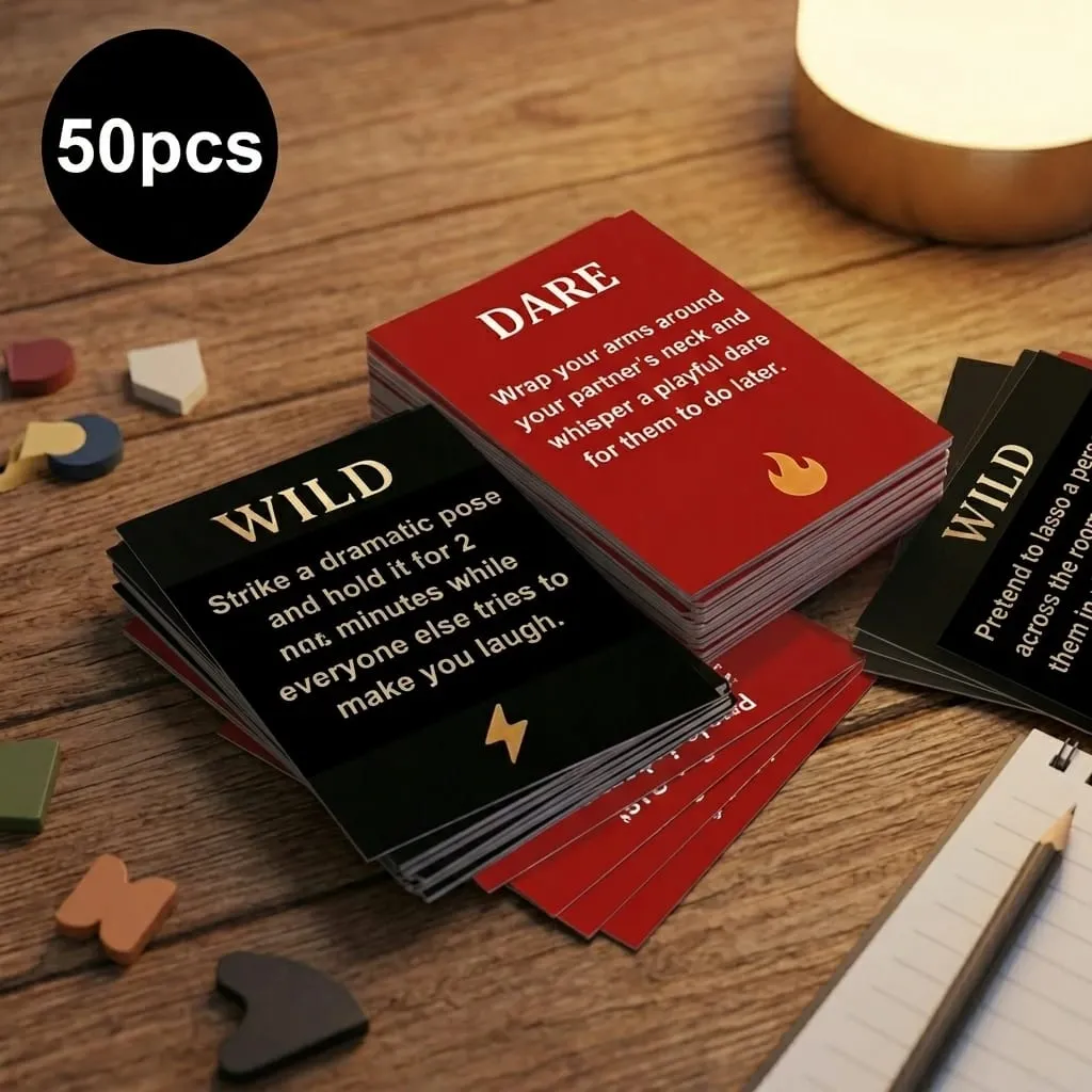 50Pcs Adult Deck Card Games: Fall Winter Halloween & Christmas Party Icebreaker Valentines Anniversary Gift