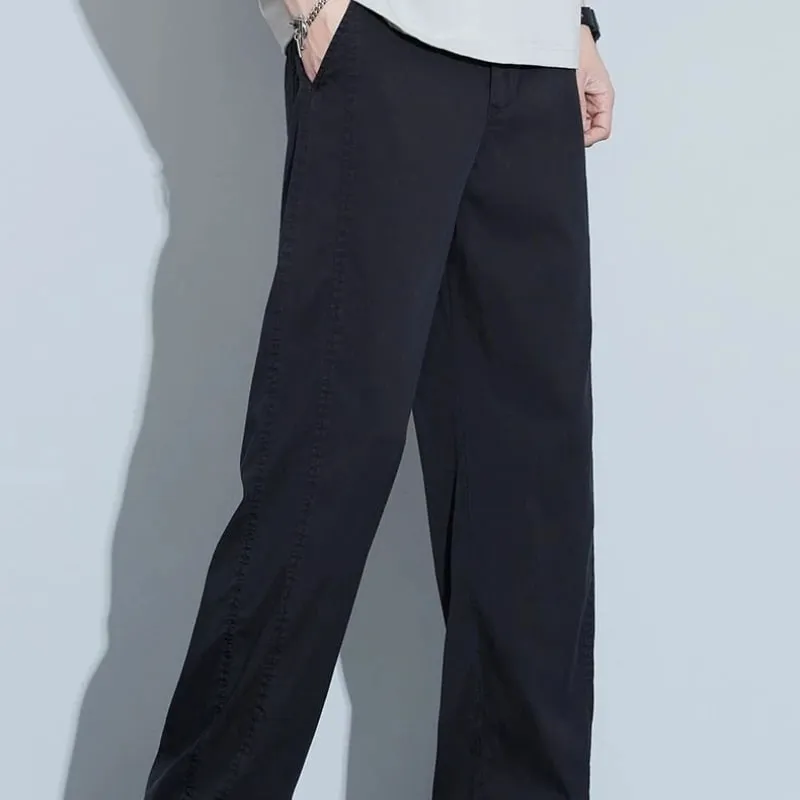 Men's Summer Thin Lyocell Jeans Ice Silk Drape Wide-Leg Pants Loose Straight-Leg Elastic Ultra-Thin Trousers Sizes M-5XL — image 5