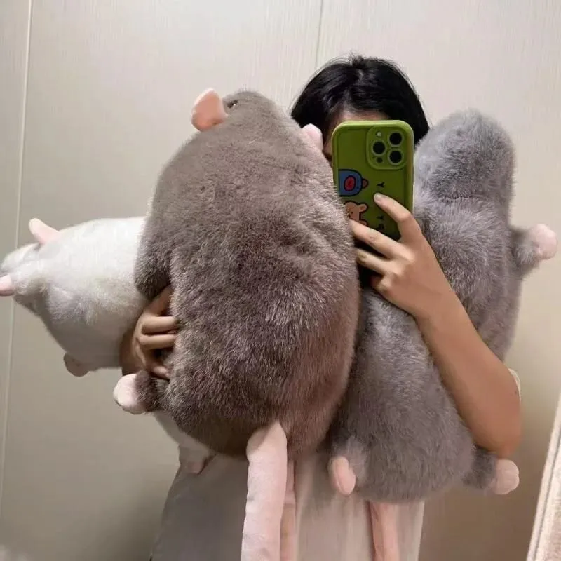 35/50/90cm Cartoon Flower Branch Rat Soft Oversized Animal Figure Cute Simulation Big Mouse Plush Toy Pillow Birthday Gift — image 7