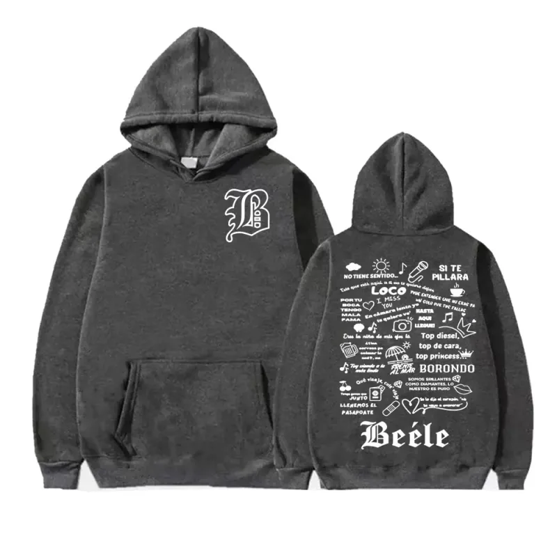 Rapper Beele Borondo Tour 2025 Print Hoodies Men Women Comfort Fleece Long Sleeve Pullovers Harajuku Hip Hop Fashion Sweatshirts — image 10
