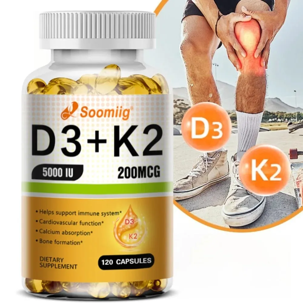 Vitamin D3 K2 - Vitamin D3 5000 Iu & K2 As MK-7 200 Mcg - with Magnesium Zinc Immune & Mood Support for Bone & Teeth Health — image 1