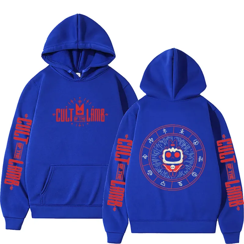 Game Cult of The Lamb Print Hoodie Men Women Vintage Fleece Cotton Pullover Hoodies Unisex Fashion Casual Oversized Streetwear — image 8