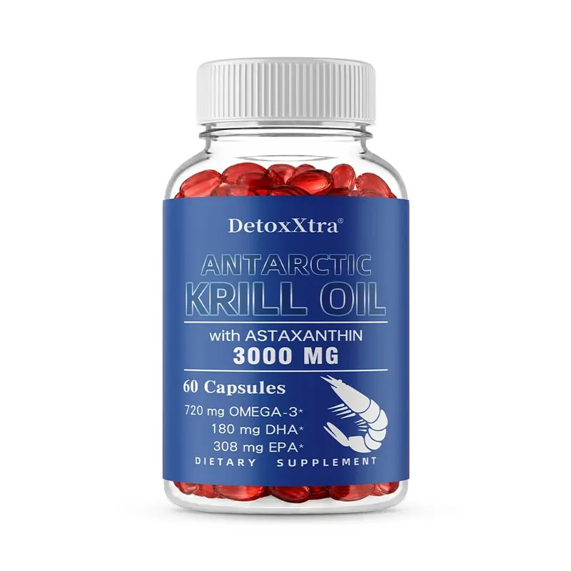 Antarctic Krill Oil 3000mg Capsules Omega-3 EPA DHA Astaxanthin & Phospholipids Antioxidant Heart Brain Joint & Eye Support
