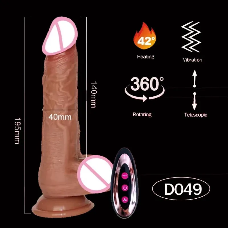 Pênis grande pênis vibrador realista vibrador telescópico feminino masturbador anal plug para mulheres empurrando brinquedos sexuais adultos masculino sex shop — image 14
