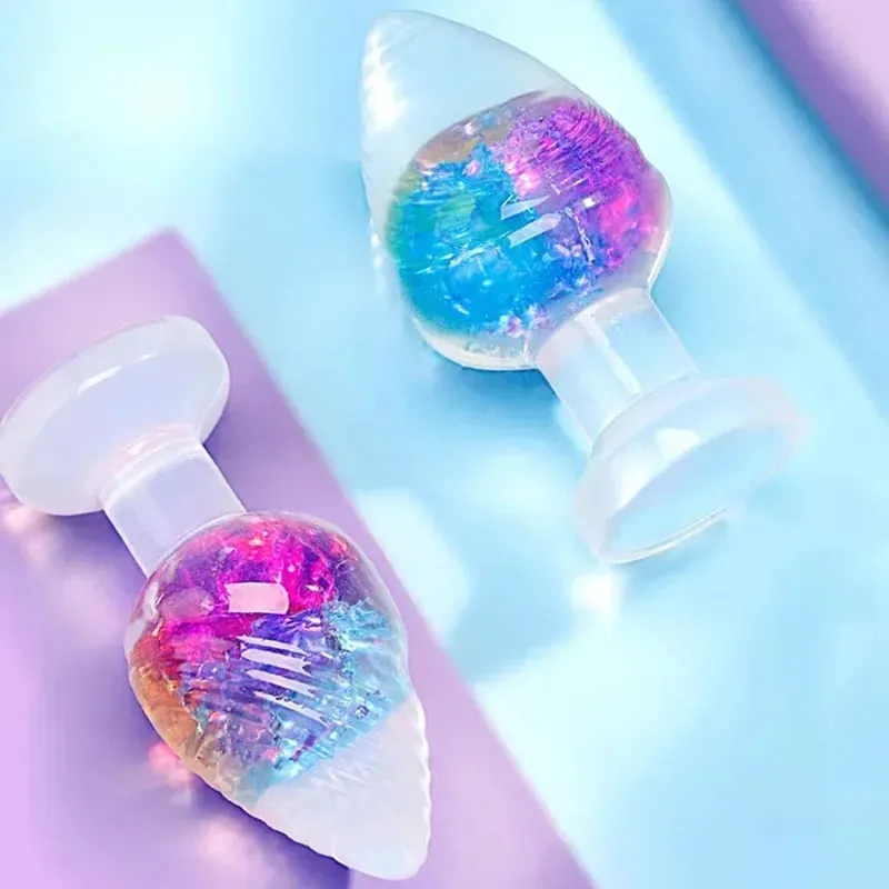 Liquid Silicone Anal Plug Smooth Soft Easy To Clean Anus Plug Rainbow Jelly Butt Plug Dildos Adult Sex Toys Couples Adults Game — image 3