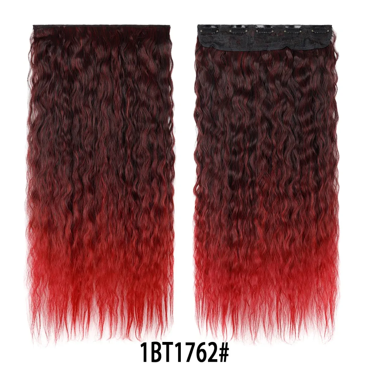 Jeedou Clip in Hair Extension Kinky Curly Hair One Piece 5Clips Blue Rainbow Color Cosplay Props Synthetic Hairpieces For Girls — image 16
