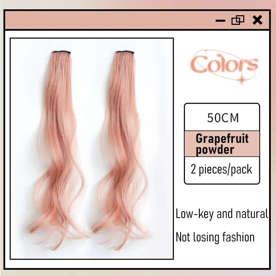 Synthetic 2 Pieces/Set 50cm Colored Curly Hair Extensions Water Wave Pink/Blue/Purple Halloween/Christmas Wig — image 16