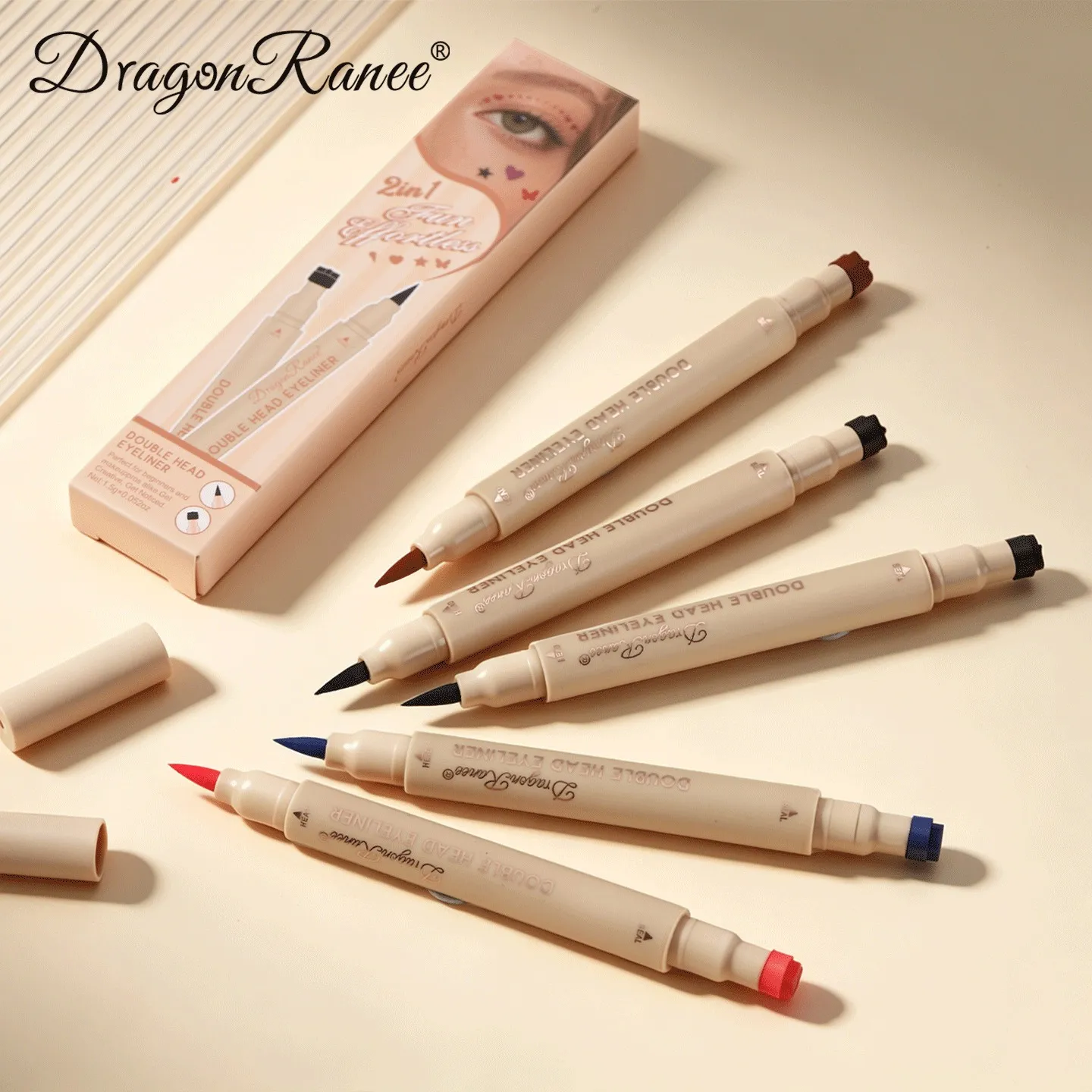 2-in-1 Dual-Ended Stamp Eyeliner Pen 20 Colors Waterproof Liquid Eyeliner with Stamp Tip Quick Dry Eye Makeup for Beginners — image 5