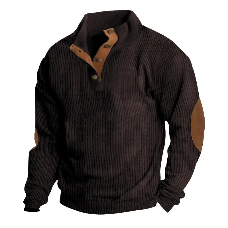 2026 Autumn Winter New Men Corduroy Stand Collar Long Sleeve Jacket Outdoor Casual Sweatshirts — image 11