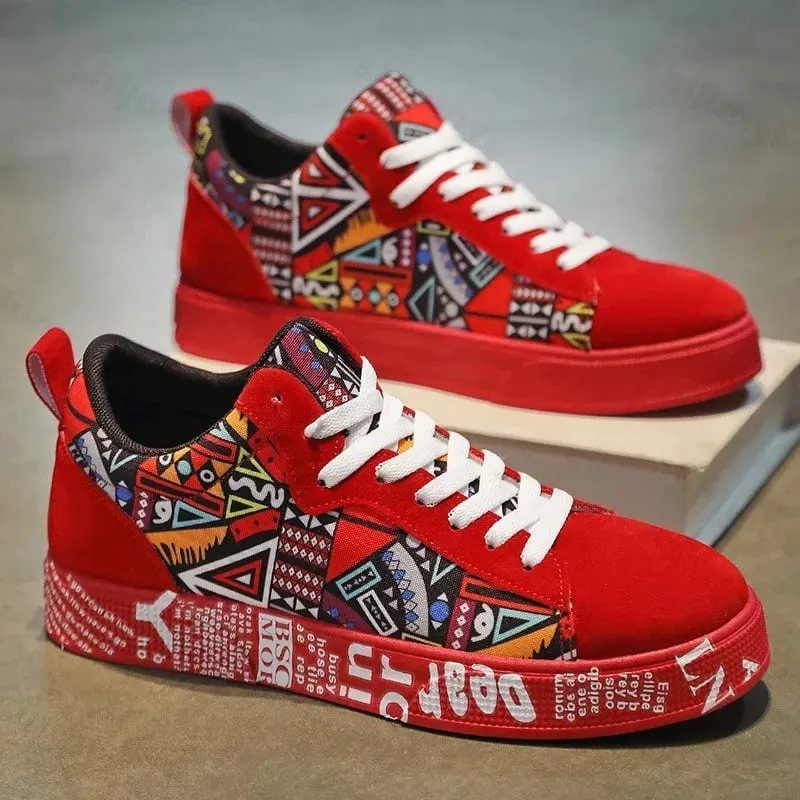 Mens Casual Sport Shoes 2025 Autumn Fashion Comfort Non Slip Casual Sneakers Platform Outdoor Running Shoes Graffiti Board Shoes — image 3